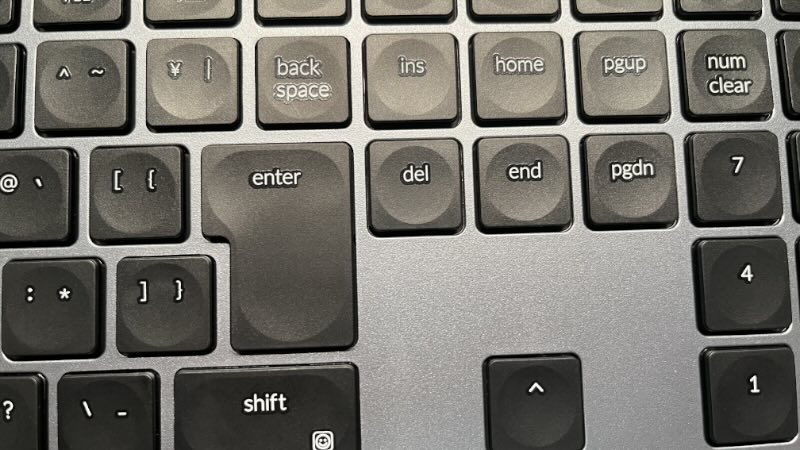 エンターキーの横に隙間がない